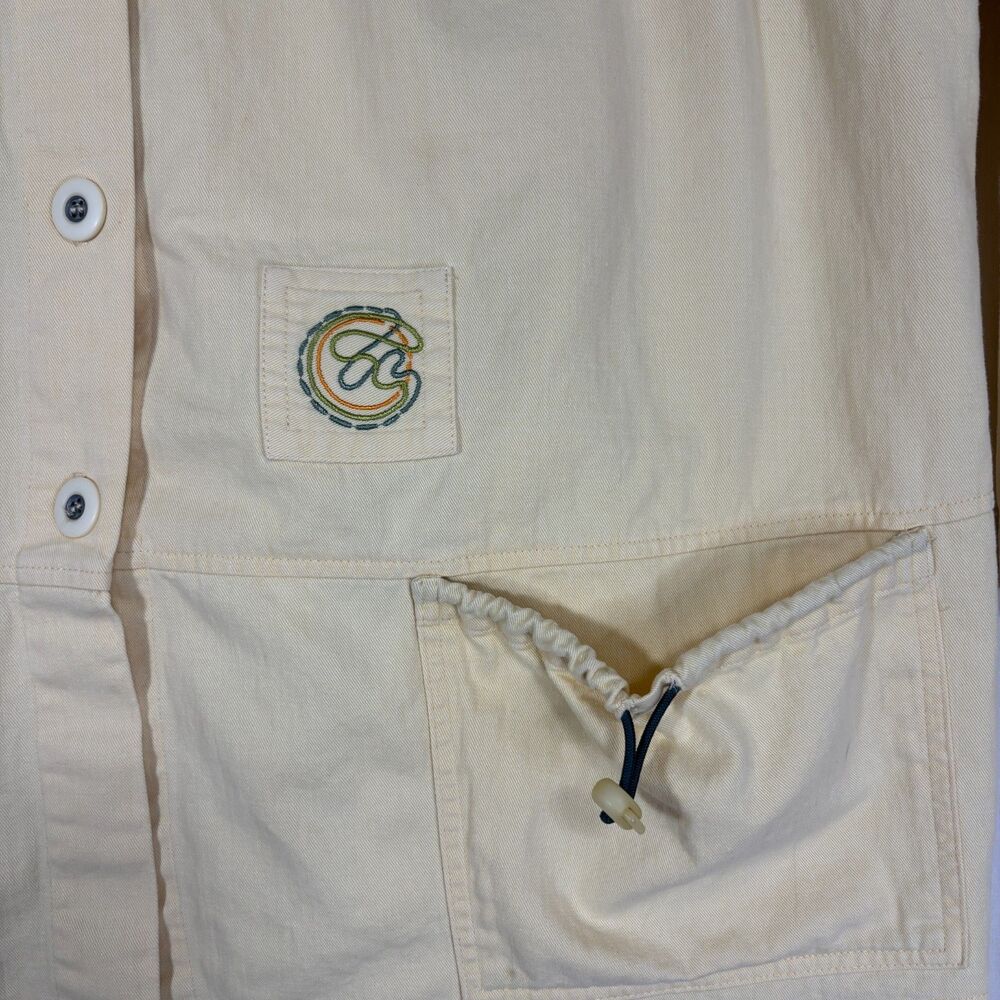 Vtg Nino Wong Womens Jacket Sz 2X Butter Yellow 3/4 Sleeve Cottage Artsy Pockets - Picture 2 of 8